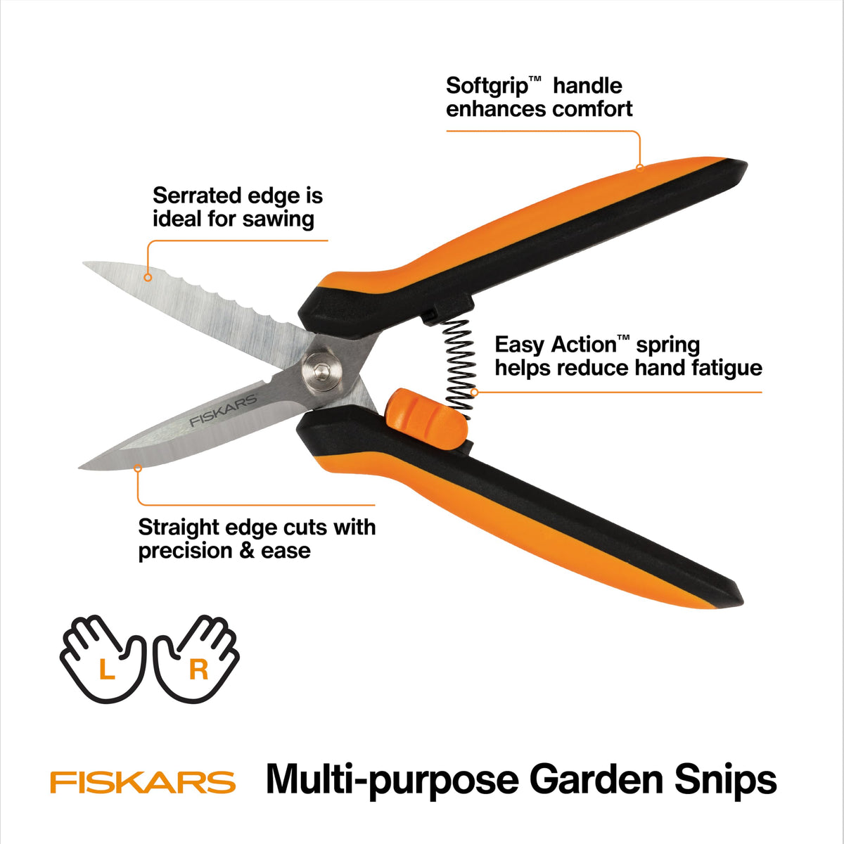 Fiskars 8" Garden Pruning Shears with Sheath and SoftGrip Handle