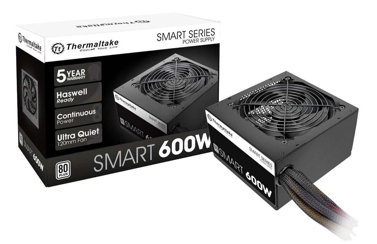 Thermaltake Smart 600W ATX Power Supply, PS-SPD-0600NPCWUS-W
