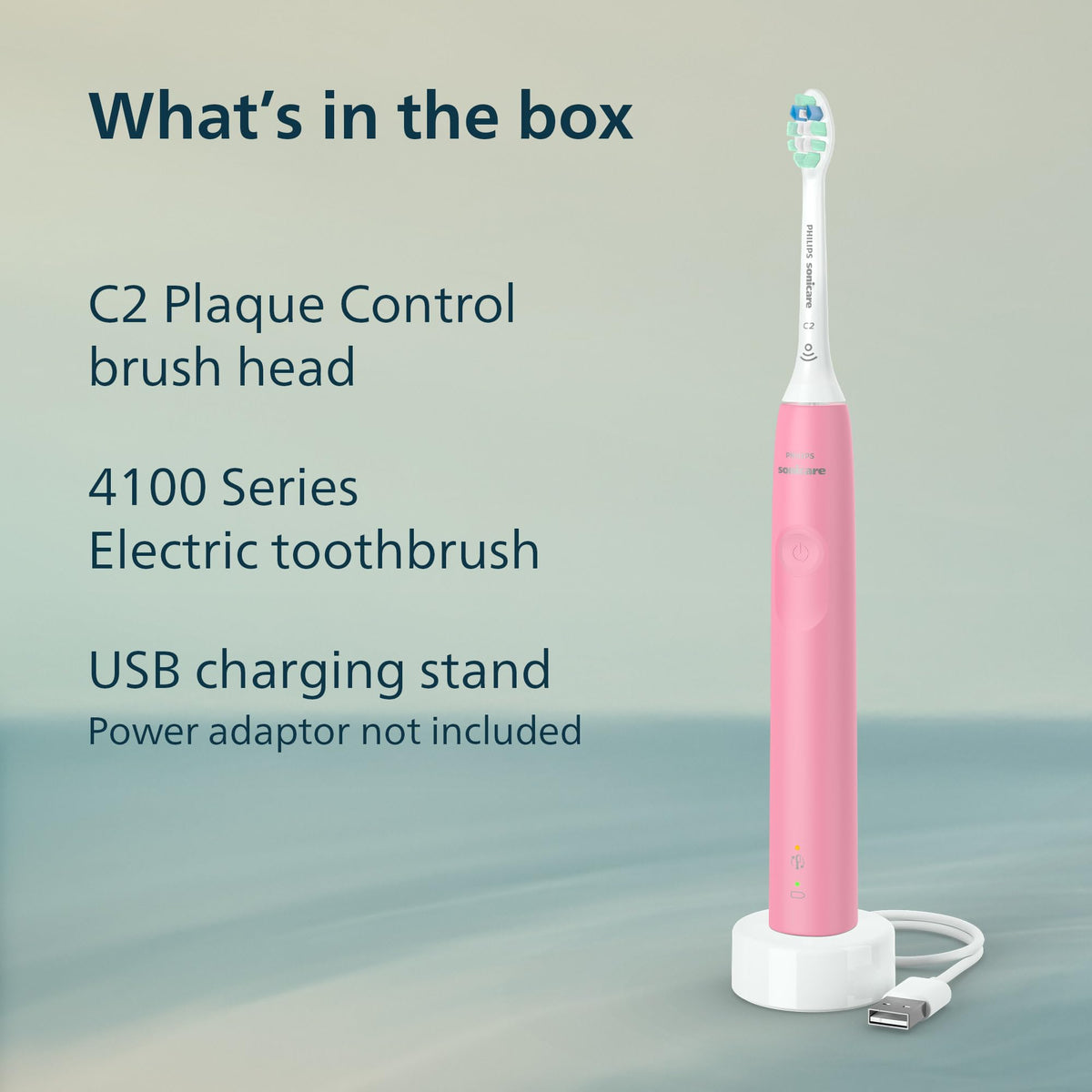 Philips Sonicare 4100 Electric Toothbrush HX3681/26, Deep Pink