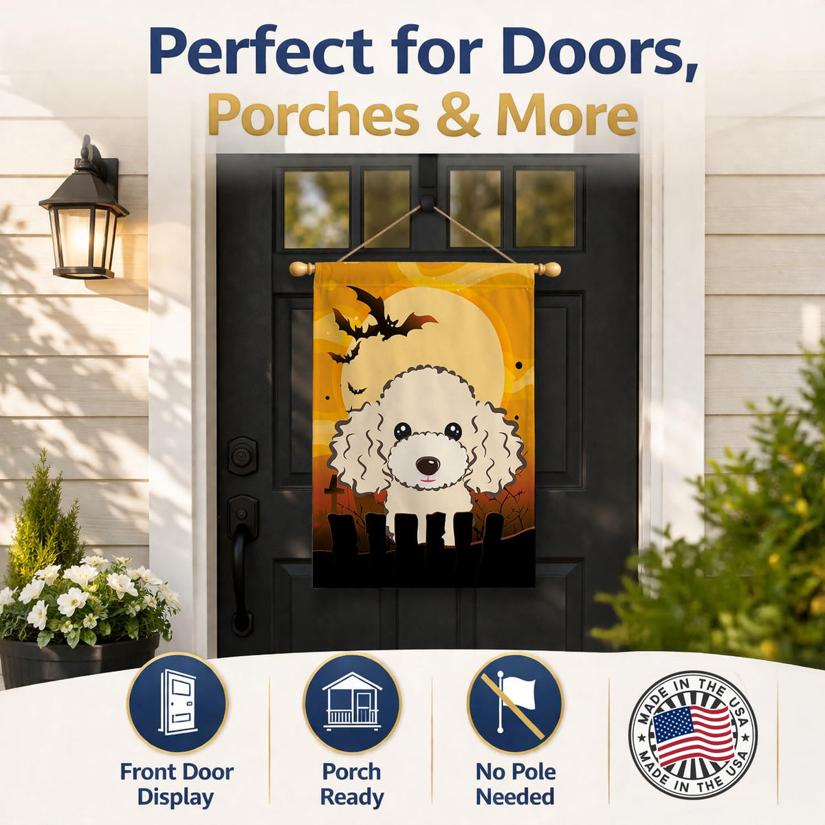Caroline's Treasures BB1816CHF Buff Poodle Canvas House Flag, Large