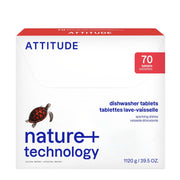 ATTITUDE Plant-Based Dishwasher Pods, Unscented, 70 Count