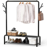 Simple Houseware Garment Rack with Storage Shelves, 52 in, Black