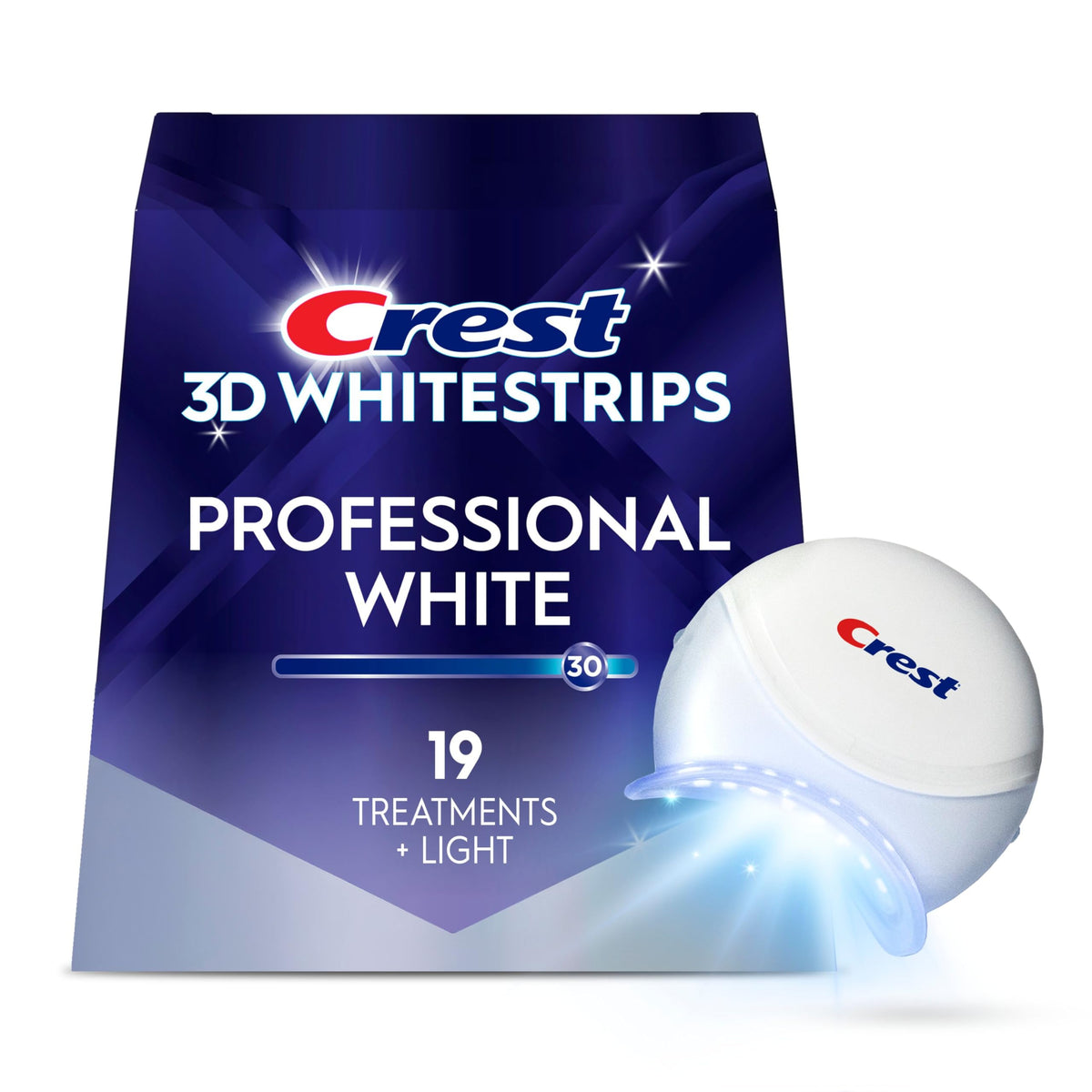 Crest 3D Whitestrips Professional White + Light Kit, 19 Treatments