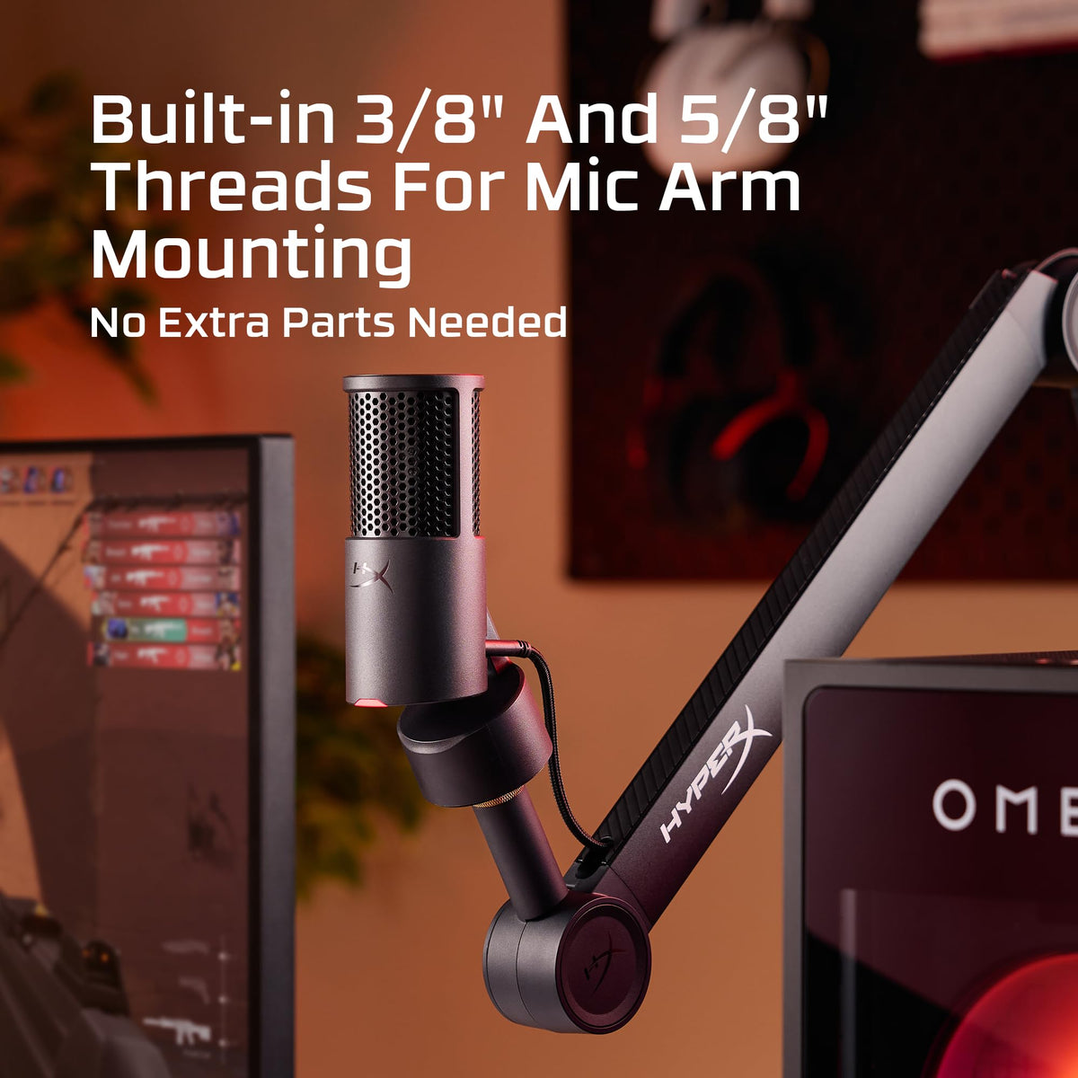 HyperX SoloCast 2 USB Condenser Gaming Mic, Black