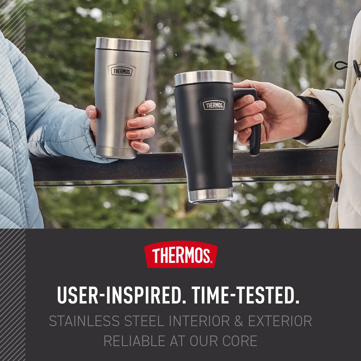 THERMOS ICON Series 16oz Stainless Steel Mug, Granite