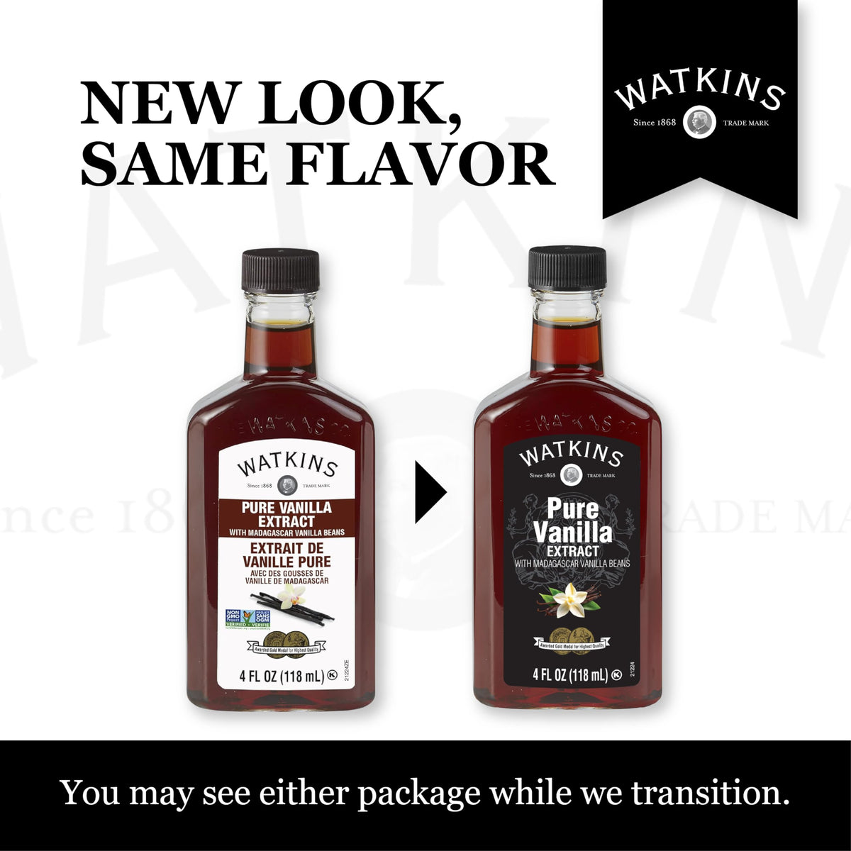 Watkins Pure Vanilla Extract with Madagascar Vanilla Beans, 118 ml