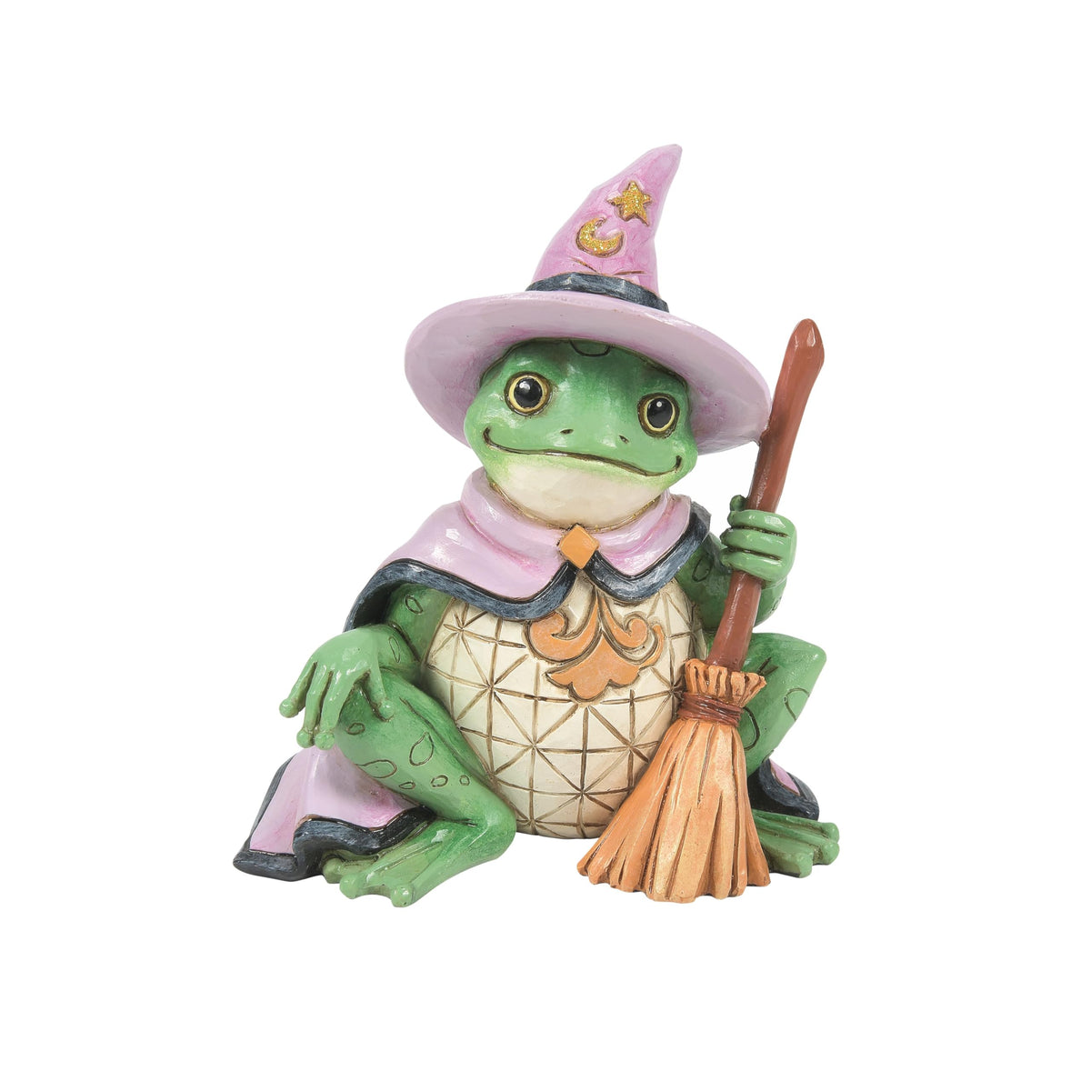 Enesco Jim Shore Heartwood Creek Halloween Frog Dressed as Witch Miniature