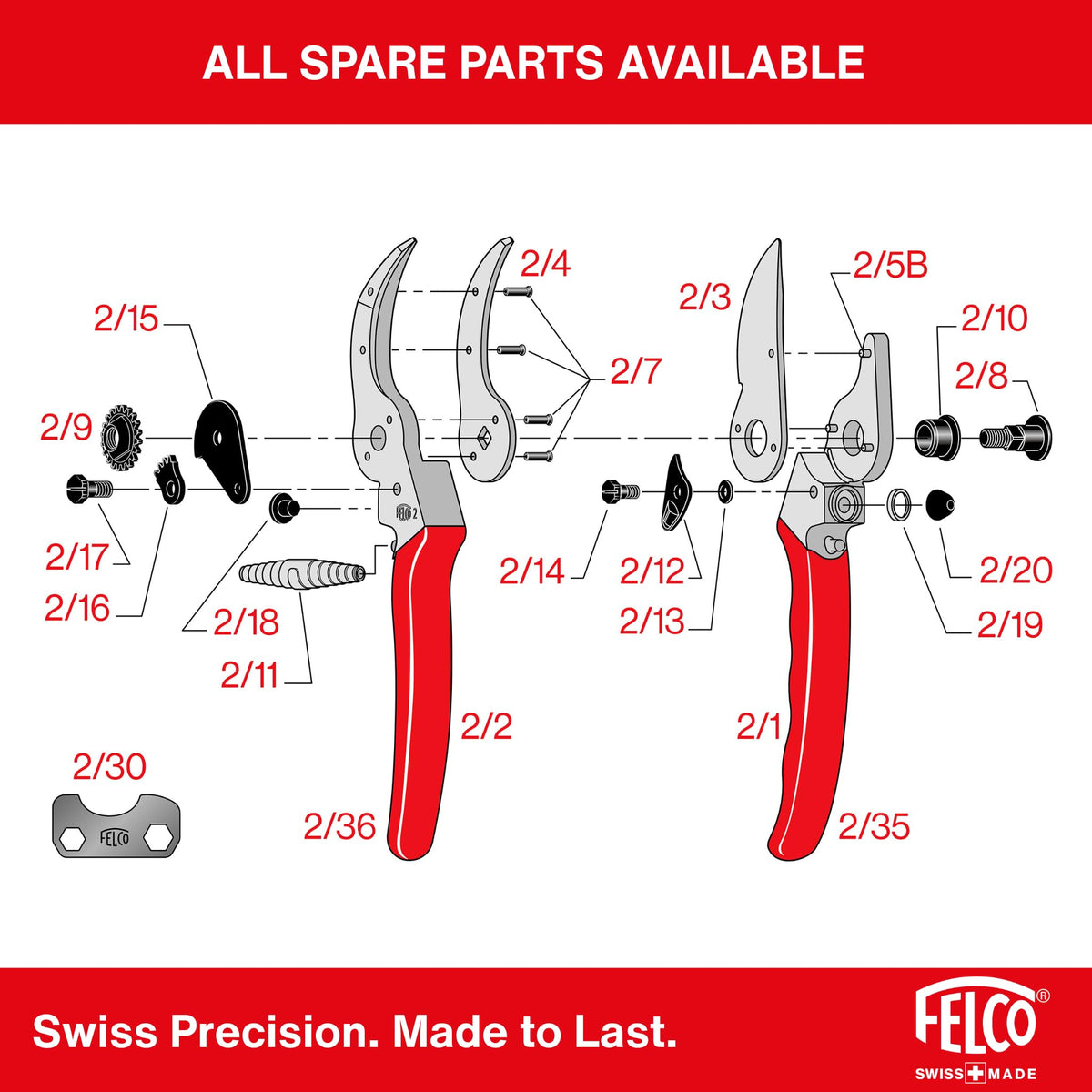 Felco F-2 Classic Manual Hand Pruner