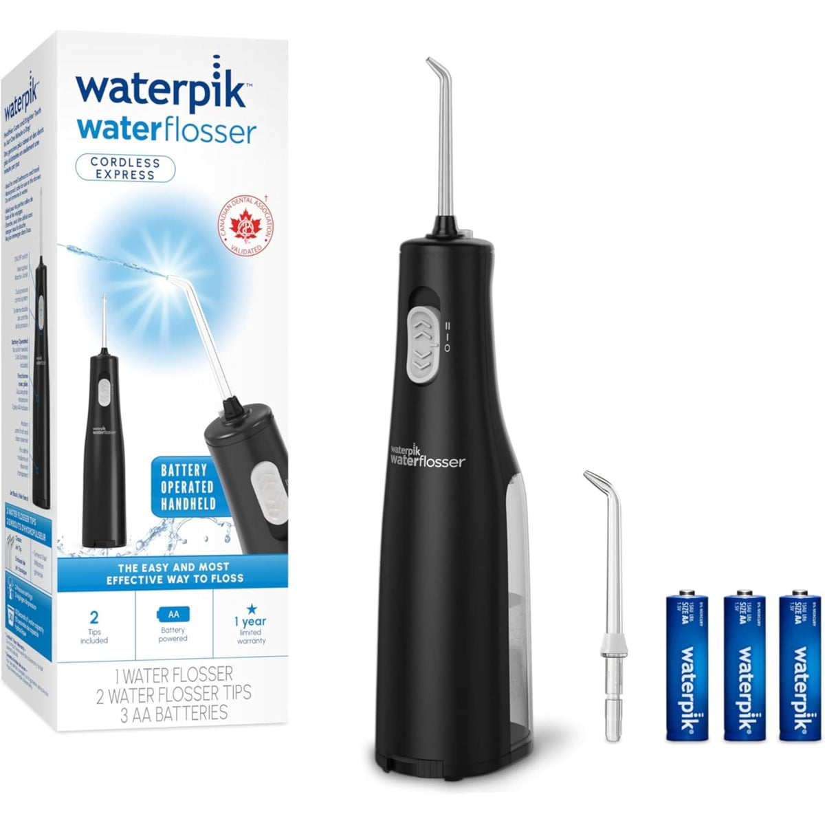 Waterpik Cordless Express Water Flosser WF-02, Black
