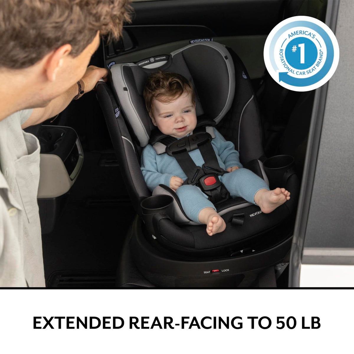 Evenflo Revolve360 Slim 2-in-1 Rotational Car Seat, Canton Black