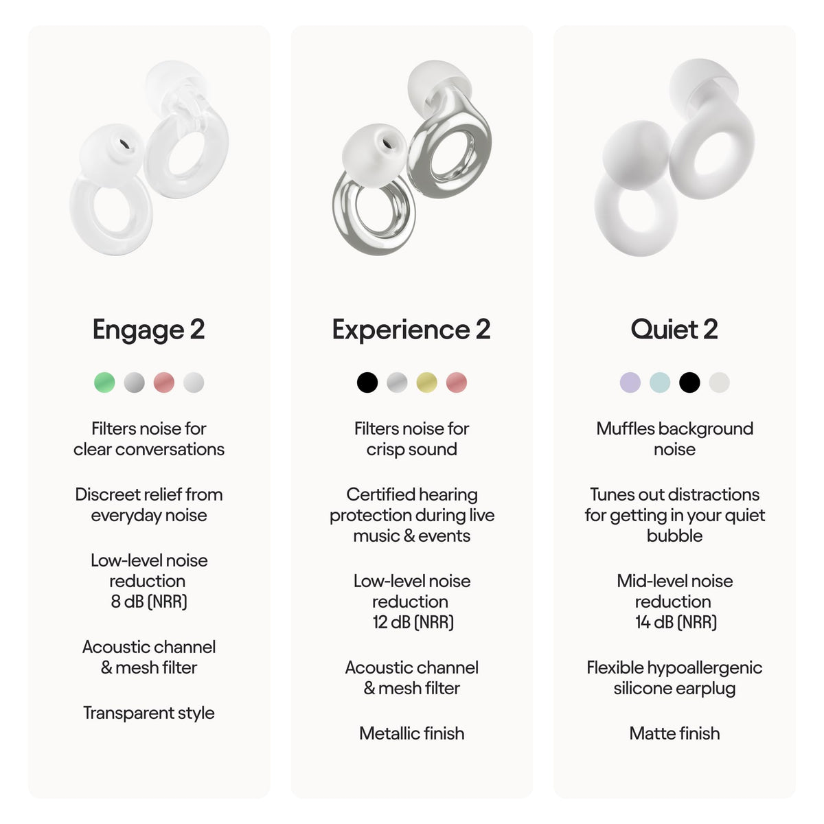 Loop Engage 2 Ear Plugs, 16 dB Noise Reduction