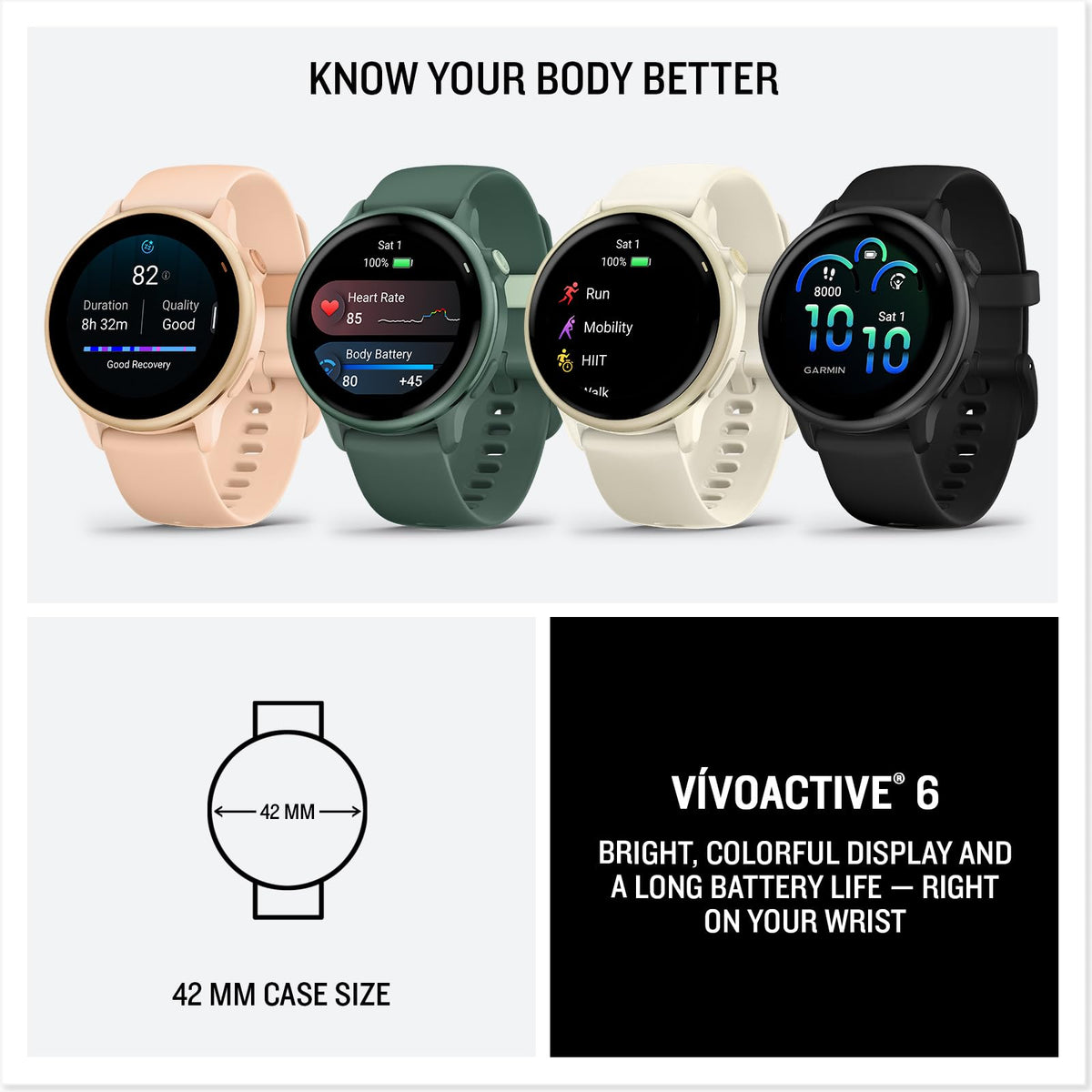 Garmin vívoactive 6 GPS Smartwatch, Metallic Pink Dawn