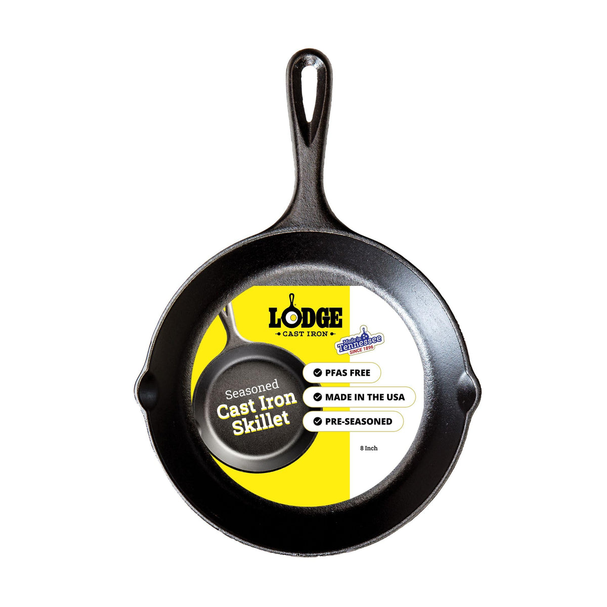 Lodge Pre-Seasoned Cast Iron Skillet, 8 Inch