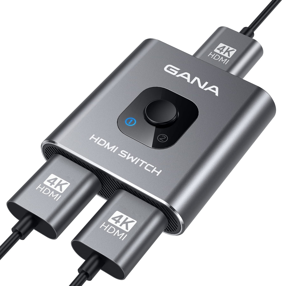 Gana Prime 4K Bi-Directional HDMI Switch Splitter, Grey