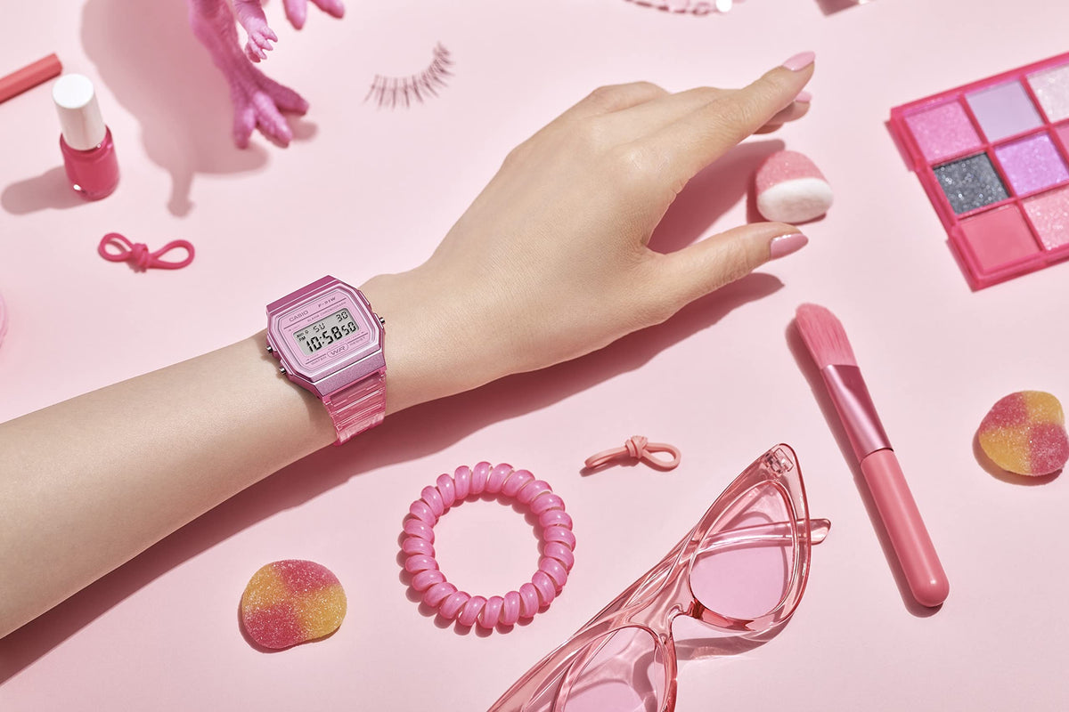 Casio Quartz Watch with Resin Strap, Pink, F-91WS-4CF