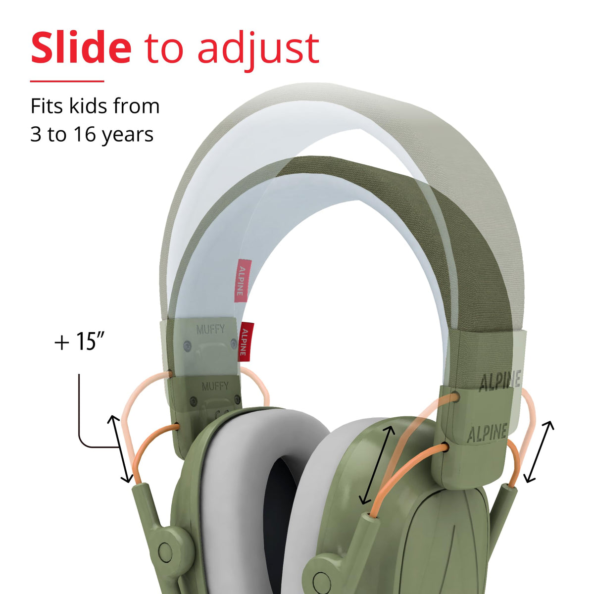 Alpine Muffy Noise Cancelling Headphones for Kids, Green