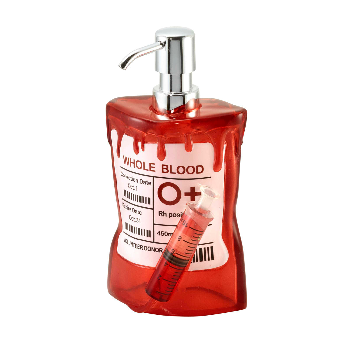 Avanti Linens Halloween Blood Bag Soap Dispenser, Hand Painted Resin
