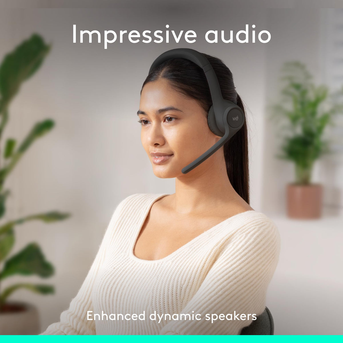 Logitech Zone 301 Wireless Bluetooth Headset with Microphone, Graphite