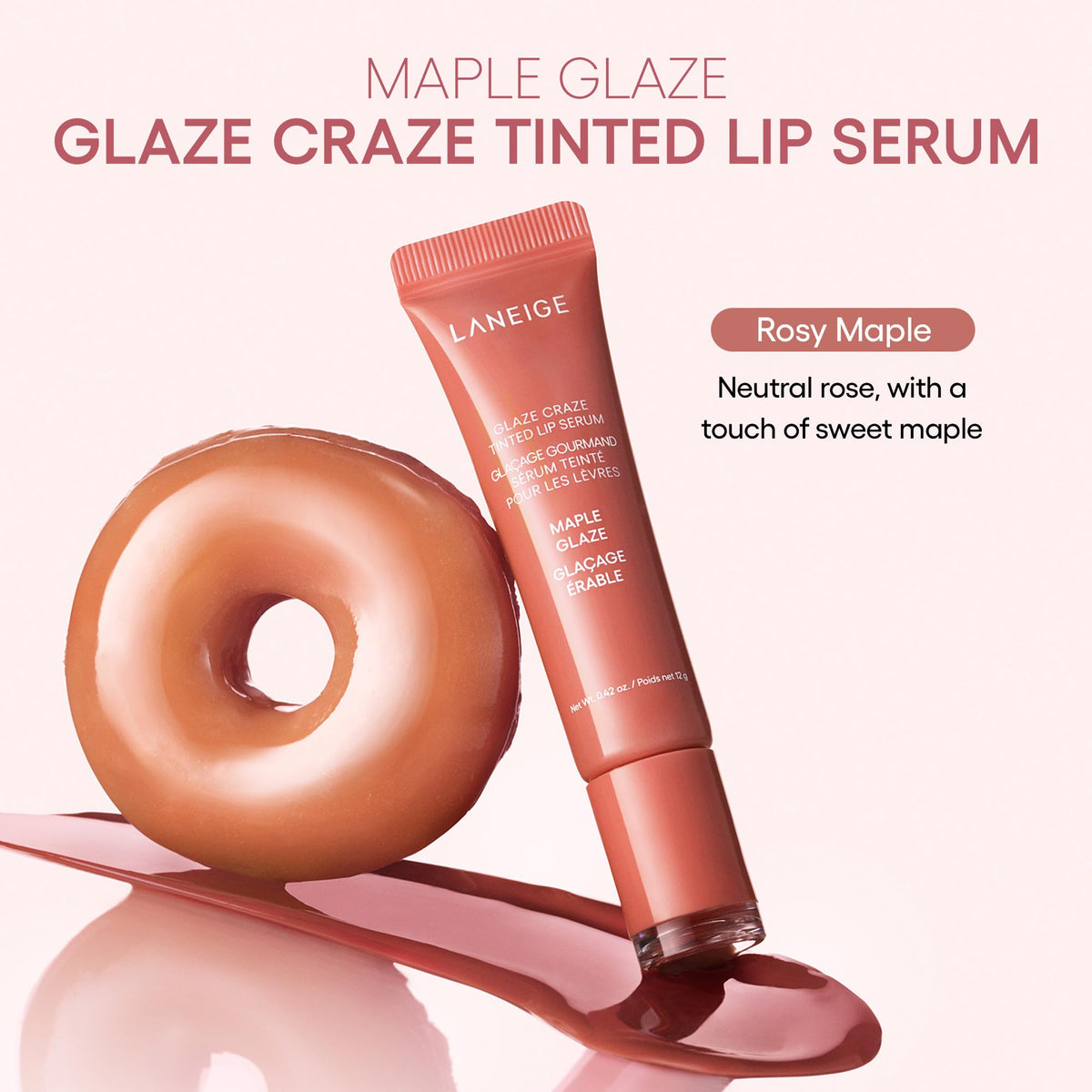 LANEIGE Glaze Craze Tinted Lip Serum, Maple Glaze
