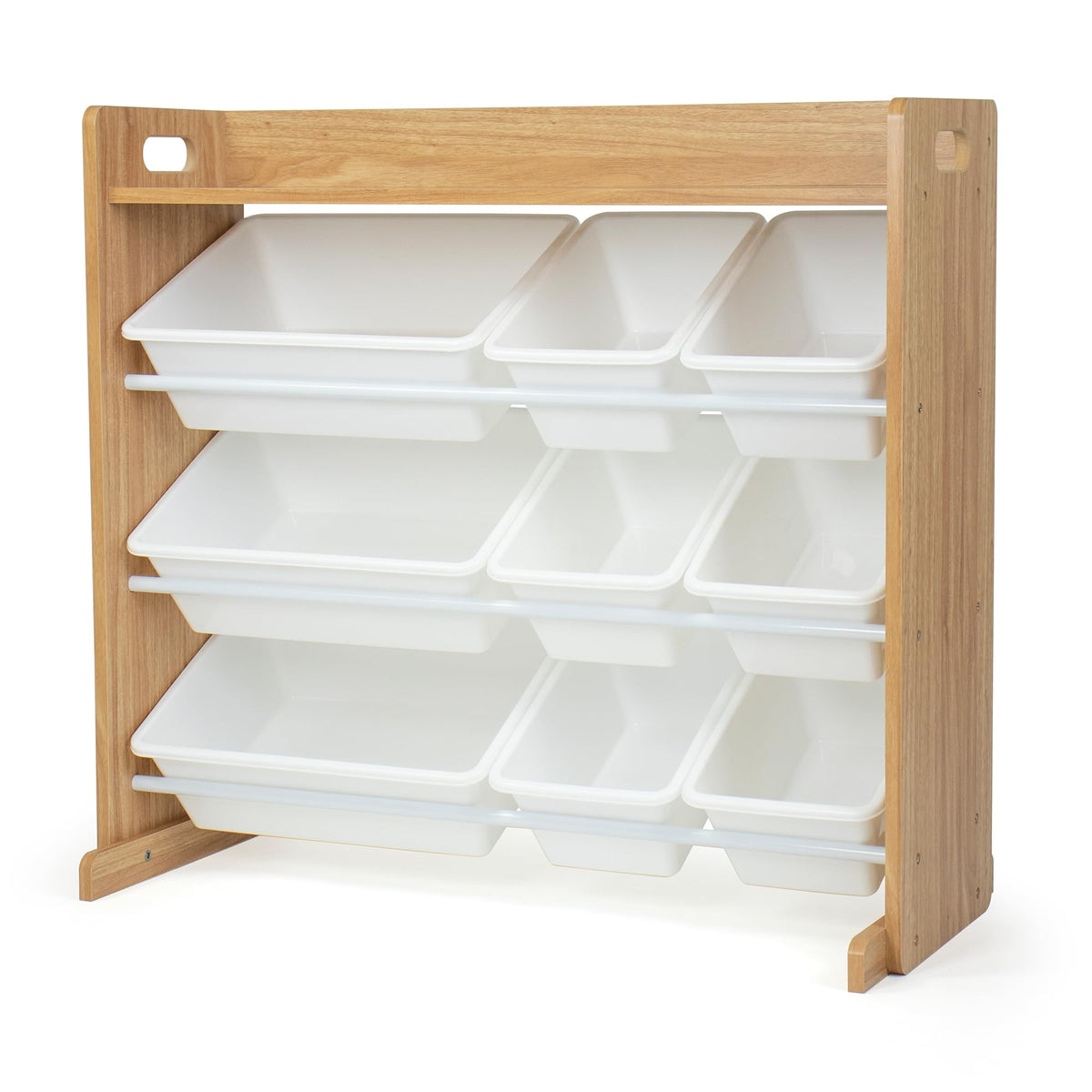 Humble Crew Toy Storage Organizer with 9 Removable Bins, Natural/White