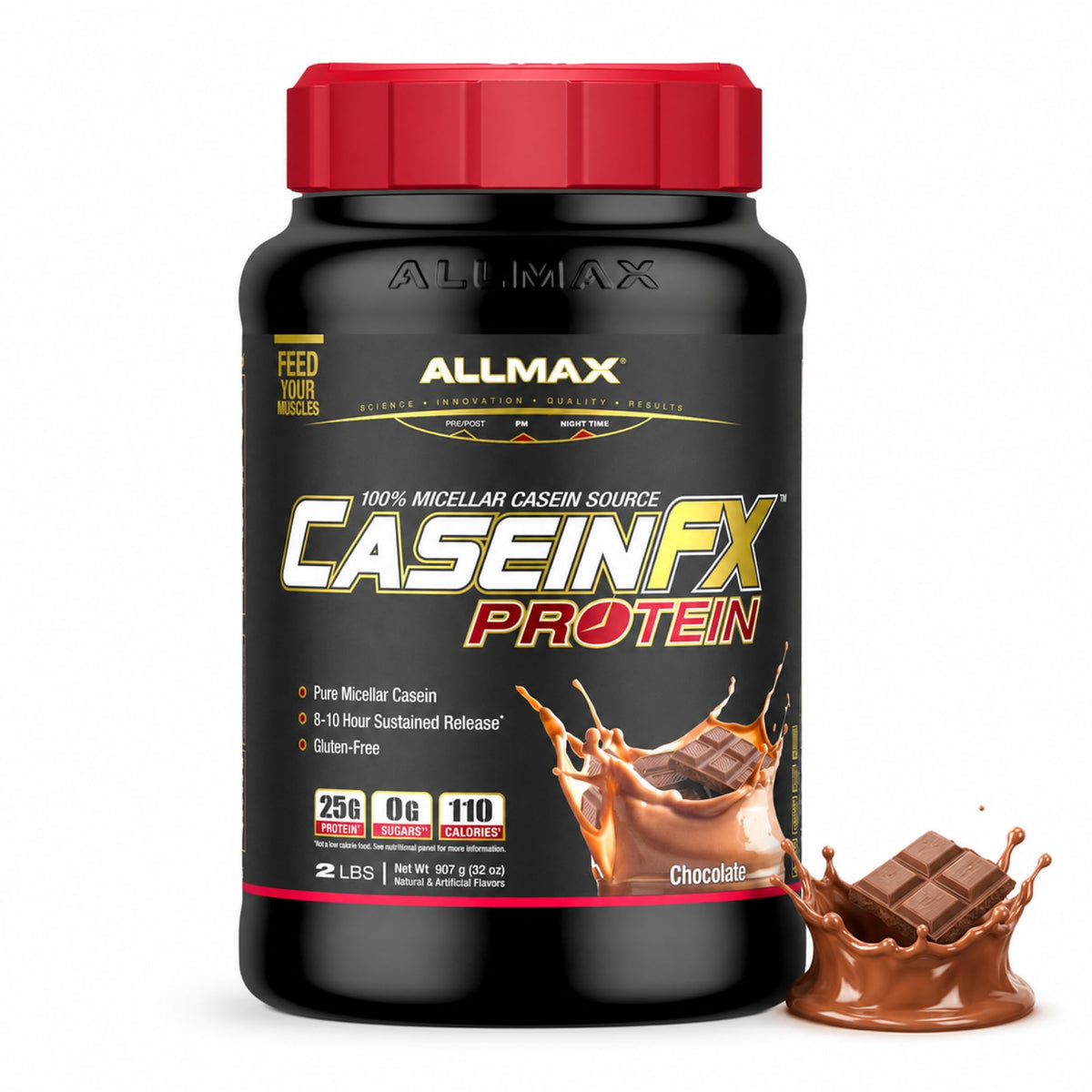 ALLMAX Casein-FX Casein Protein Powder, Chocolate, 2 lb
