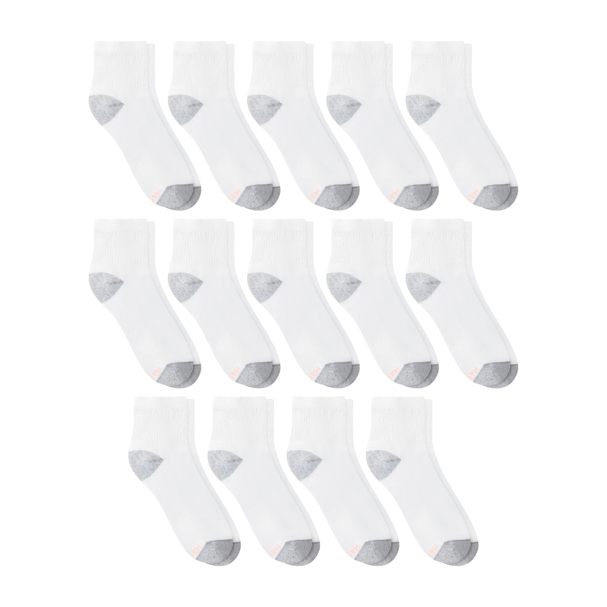 Hanes Women's Ankle Soft Moisture-Wicking Socks, White, 14 Pack
