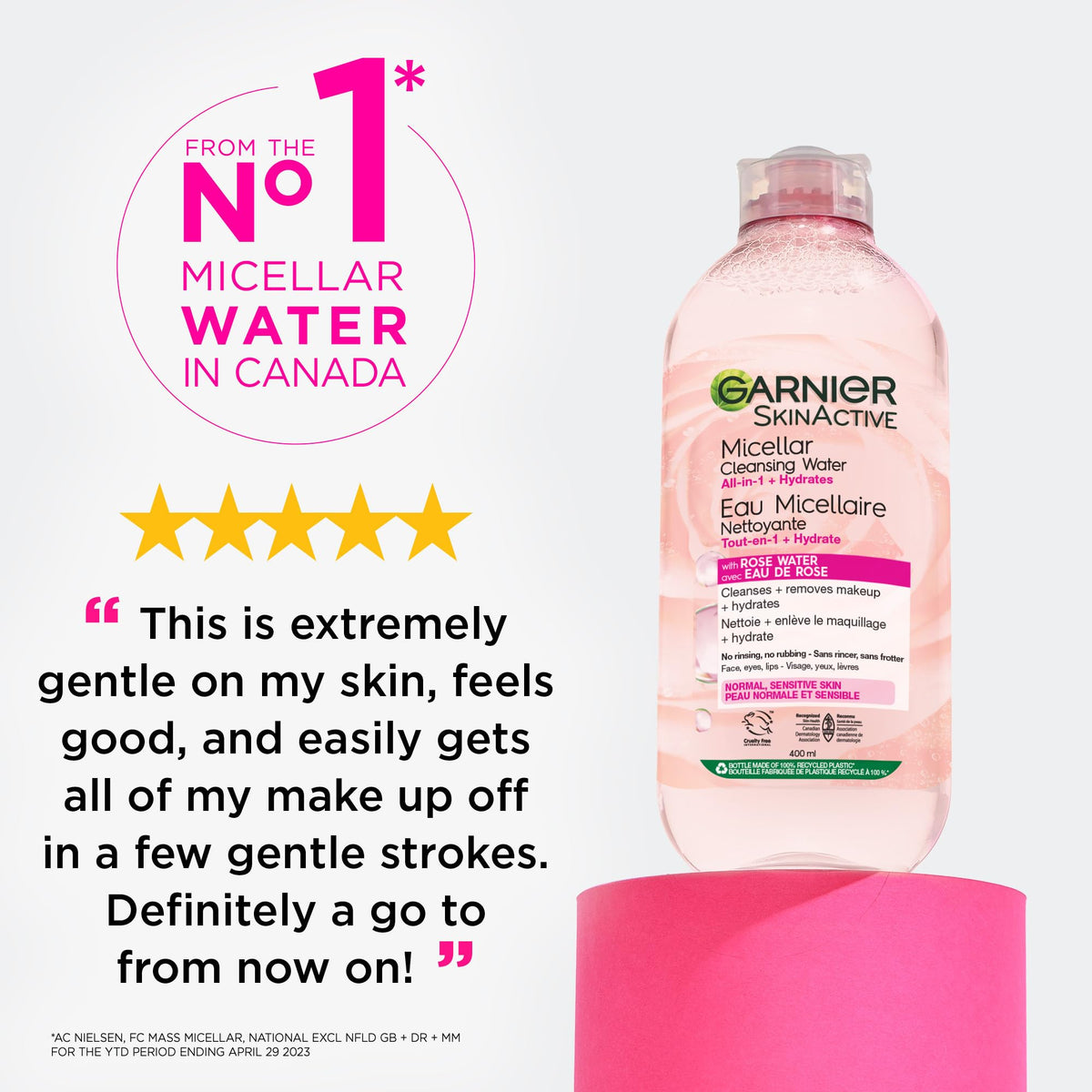 Garnier Micellar Cleansing Water with Rose Water, 700 ml