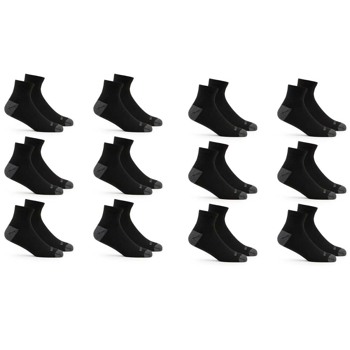 Fruit of the Loom Men's Dual Defense Socks, Black, 6-12 (12 Pairs)