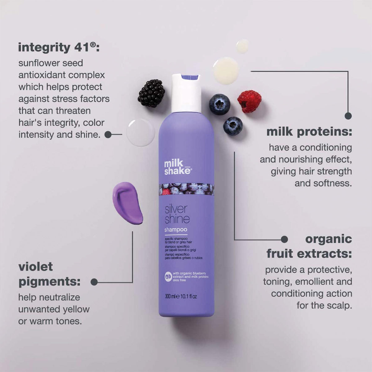 milk_shake Silver Shine Purple Shampoo, 10.1 Fl Oz (300 ml)