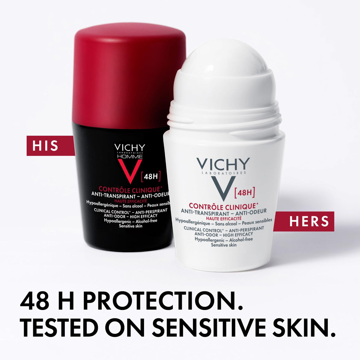 Vichy 48h Antiperspirant Roll-On Deodorant, 50 mL