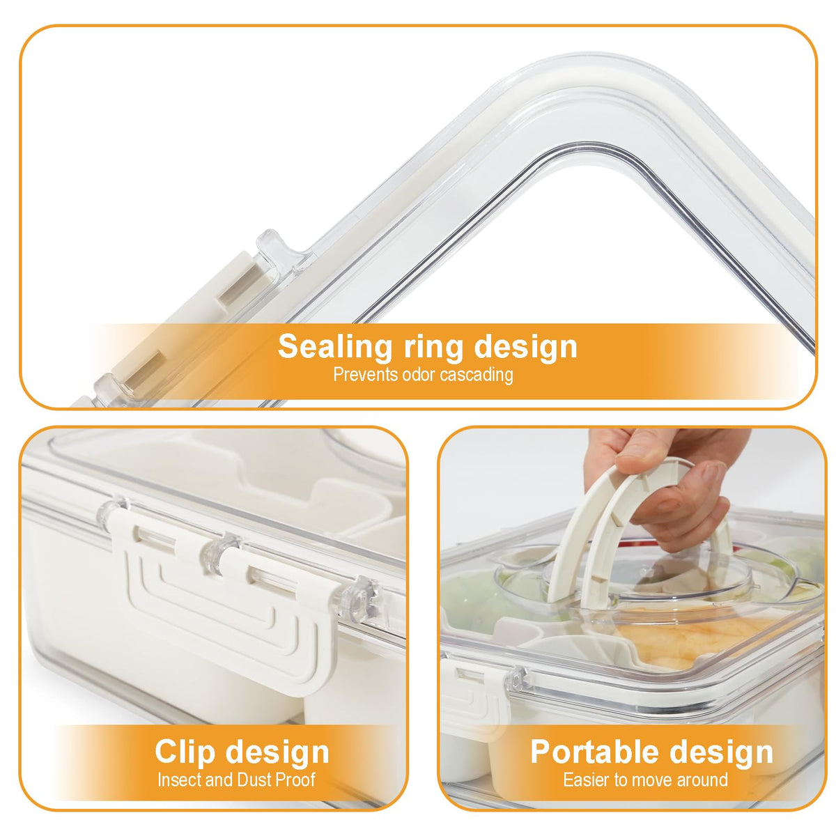 Beta Space Snack Box Container with Lid and 8 Inside Containers