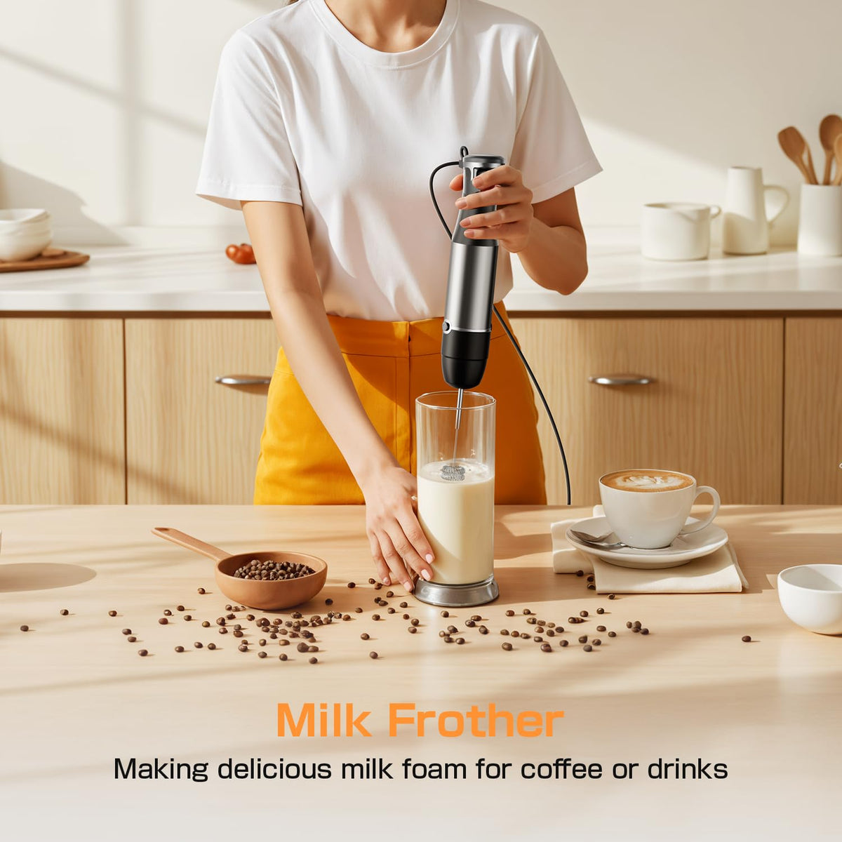 1100W 3-in-1 Stainless Steel Immersion Hand Blender Set