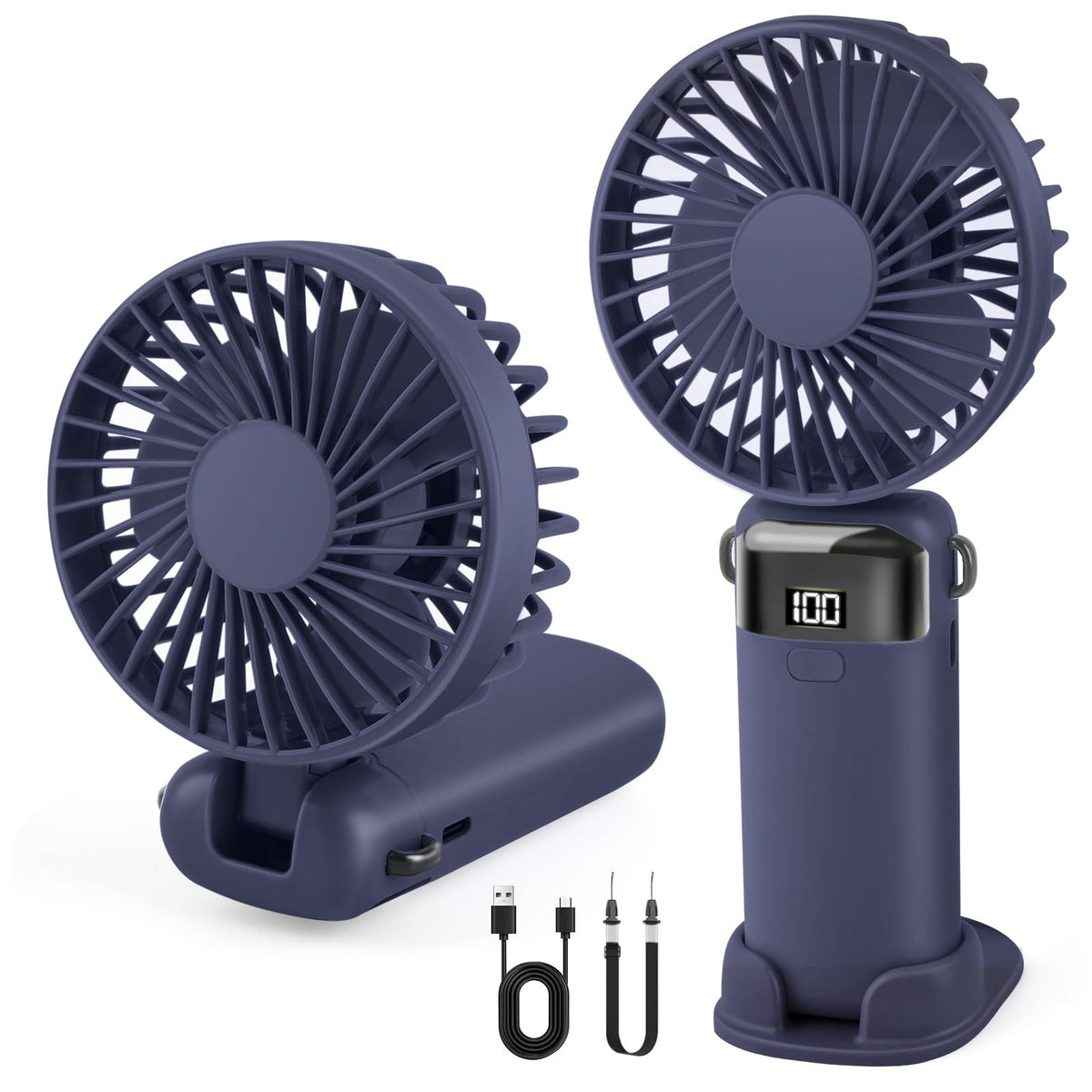 Portable Handheld Fan Rechargeable Small Fan 5 Speeds