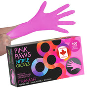 FRAMAR Pink Nitrile Disposable Gloves, Medium
