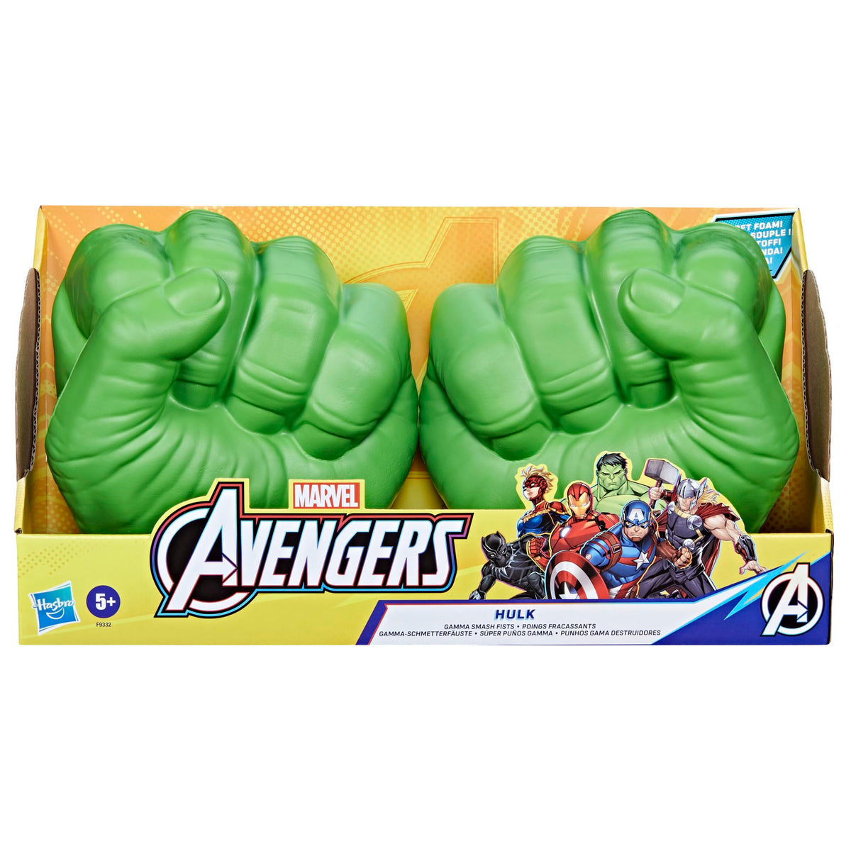 Marvel Hulk Gamma Smash Fists, Soft Foam Role Play Toy, Ages 5+