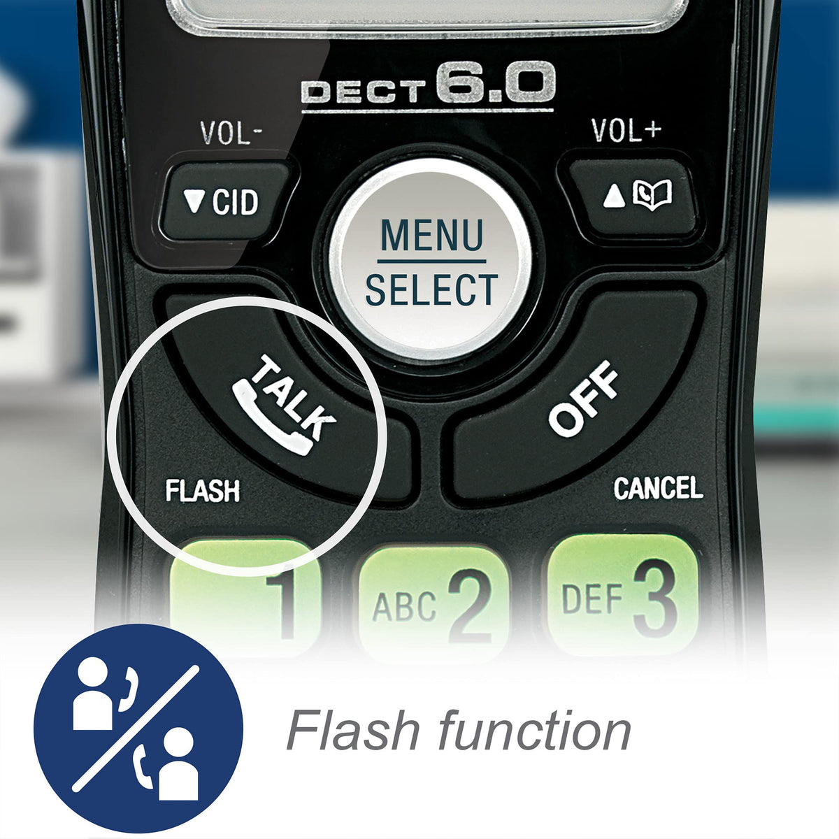 VTech CS6114-21 DECT 6.0 2-Handset Cordless Phone System, Black
