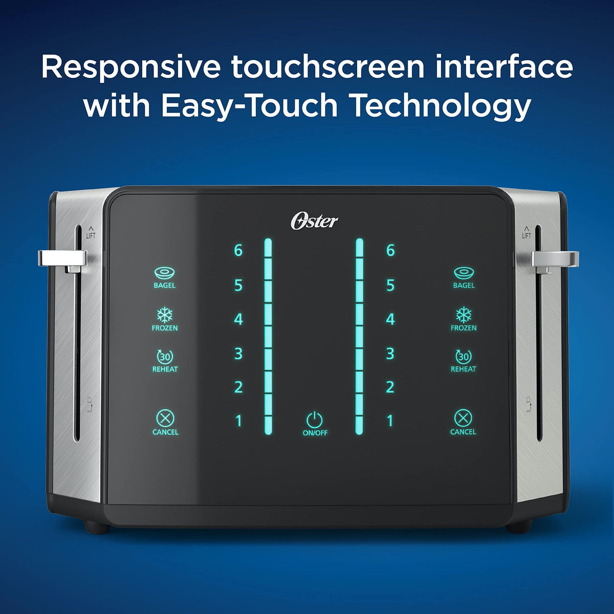 Oster 4-Slice Touch Screen Toaster, Black/Stainless Steel