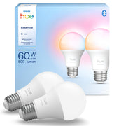 Philips Hue Essential A19 Smart LED Bulb, White and Color, 2 Pack