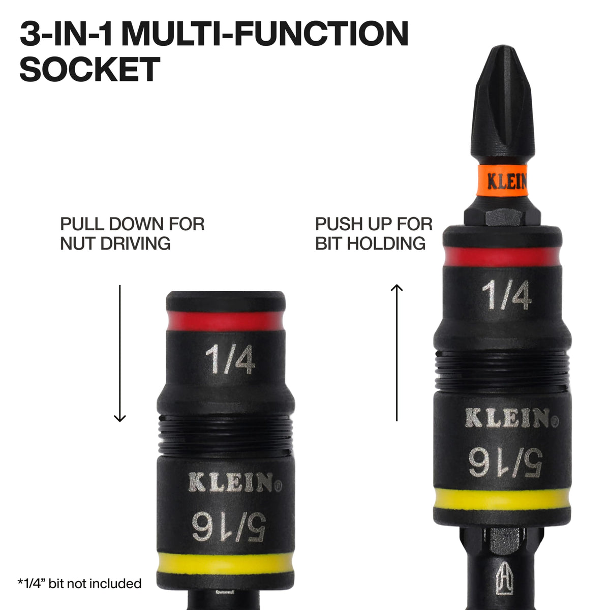 Klein Tools 32934 Impact Driver, 9-in-1 SAE Impact Socket Set