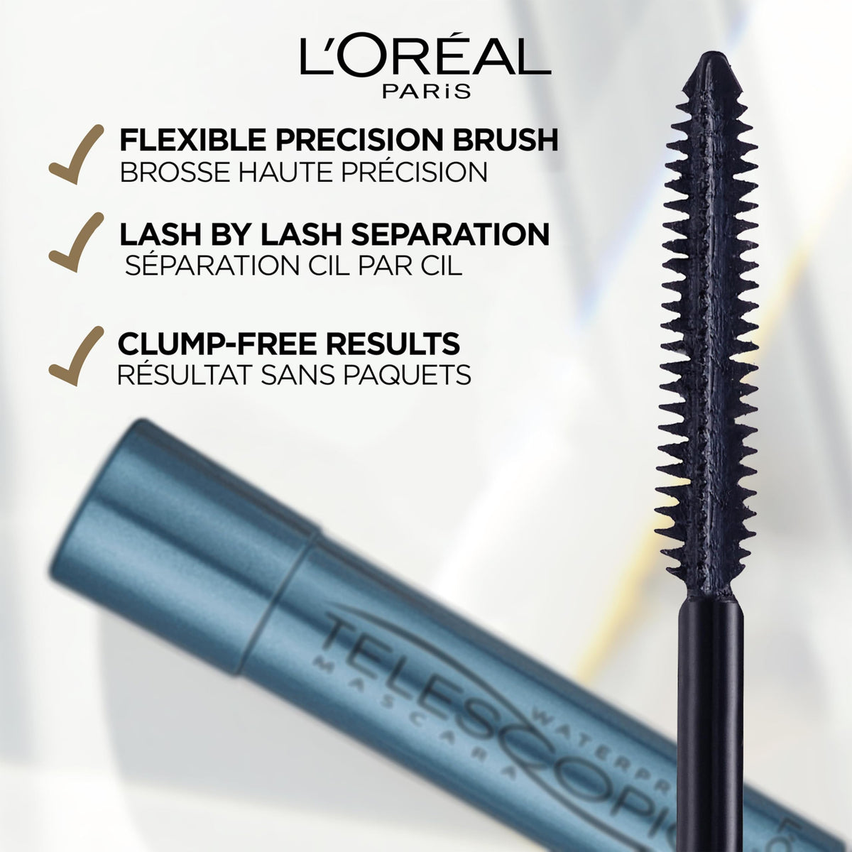 L'Oreal Paris Telescopic Waterproof Mascara, Black, 8 ml