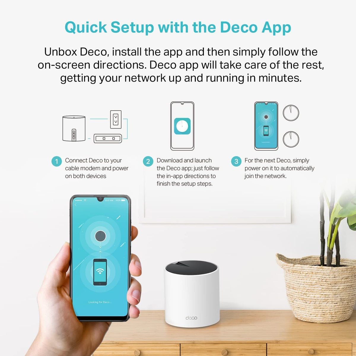 TP-Link Deco X55 AX3000 Wi-Fi 6 Mesh System, 3-Pack