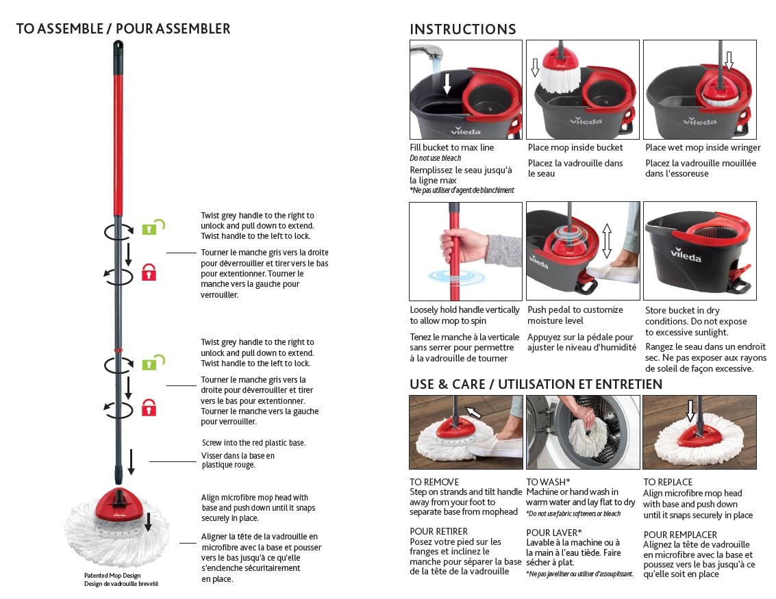Vileda EasyWring Spin Mop and Bucket System with Power Head