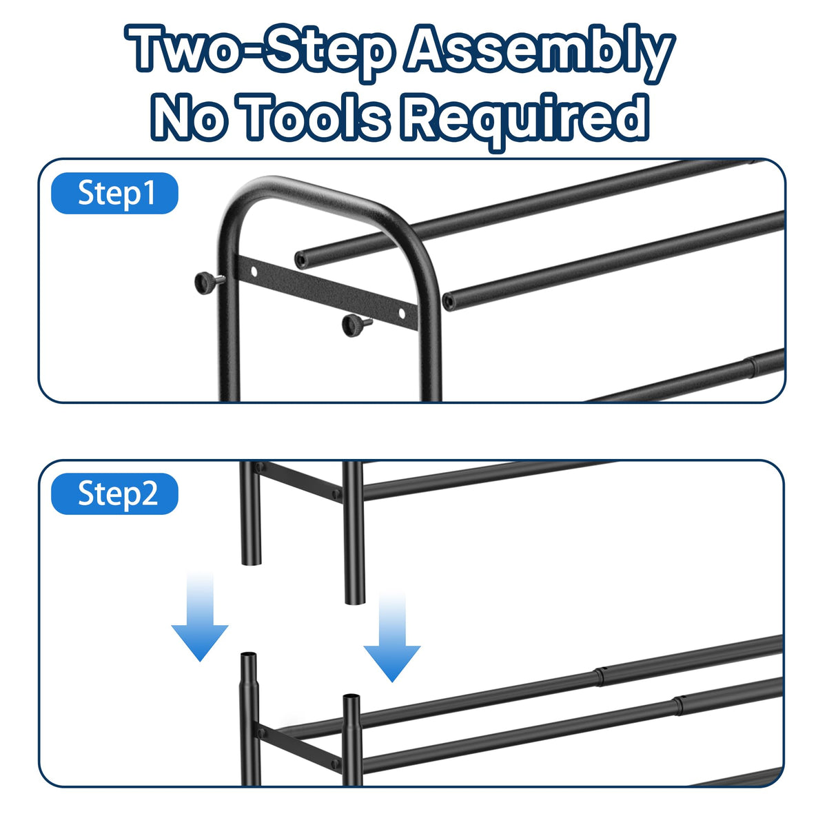 ENJOYBASICS 4-Tier Expandable Metal Shoe Rack, Black