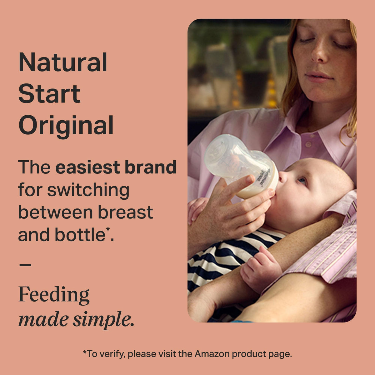 Tommee Tippee Natural Start Baby Bottle, Thicker Feed, 6m+, 340 ml