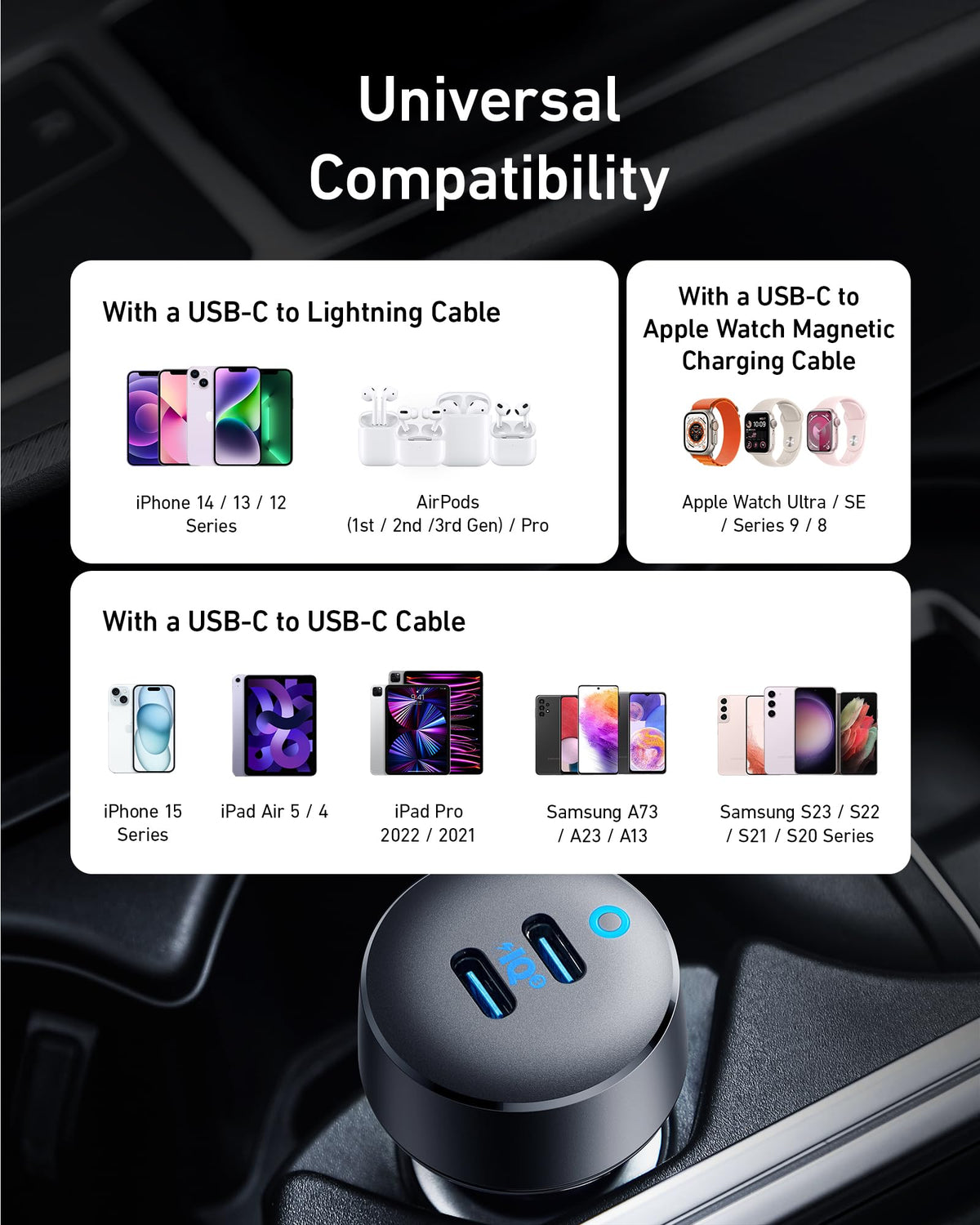 Anker PowerDrive III Duo 40W 2-Port USB C Car Charger