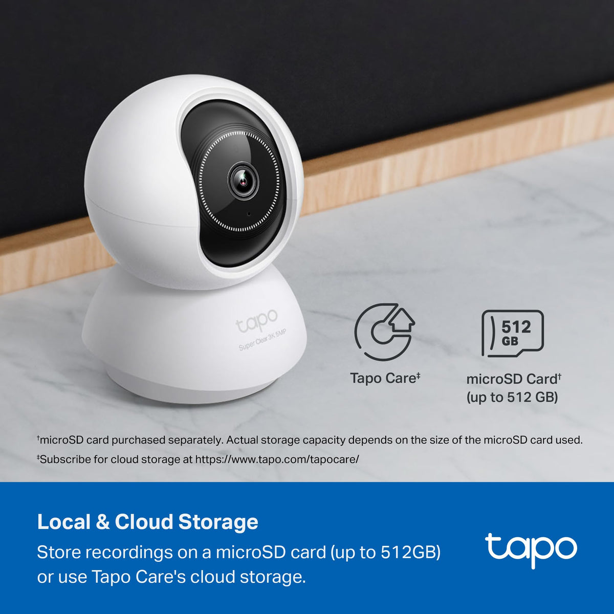 TP-Link Tapo C230 3K Pan/Tilt Wi-Fi Camera, White
