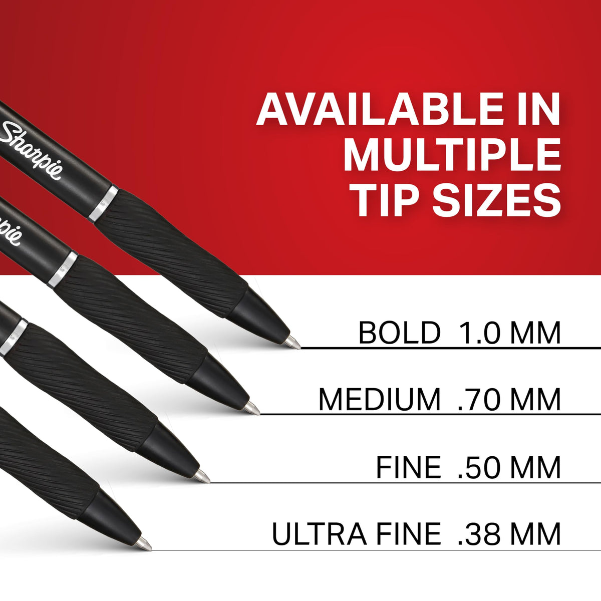 Sharpie S-Gel Fine Point Gel Pens, 0.5 mm, Black, 12 Count