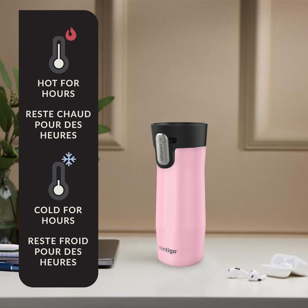 Contigo West Loop 3.0 Travel Mug, Strawberry Cream