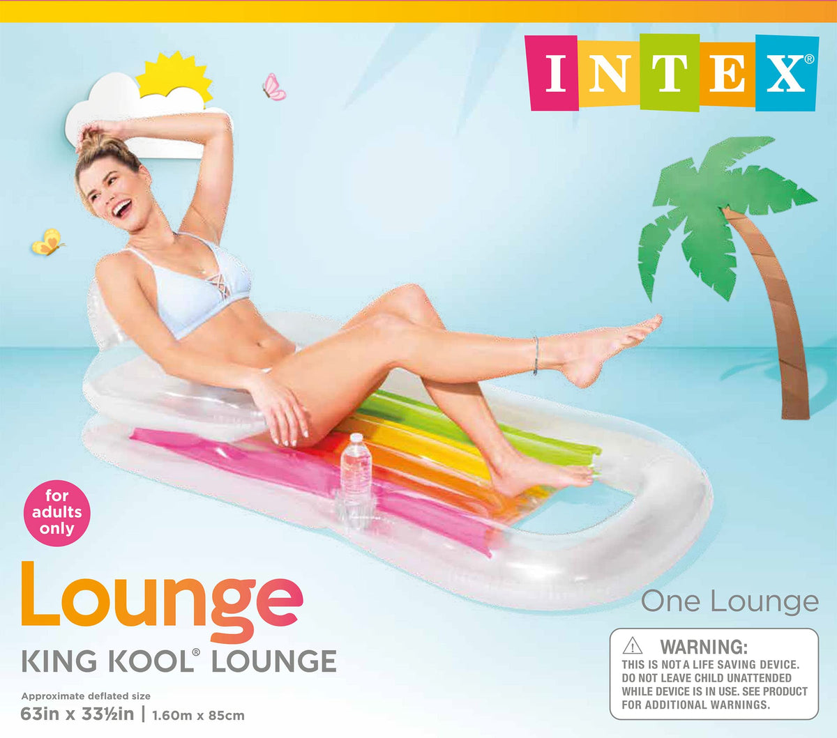 Intex King Kool Inflatable Lounge, 63" x 33.5"