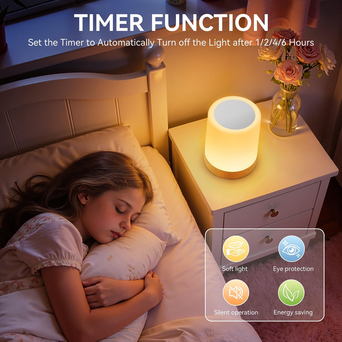 Auxmir Touch Sensor LED Night Light Lamp with Remote